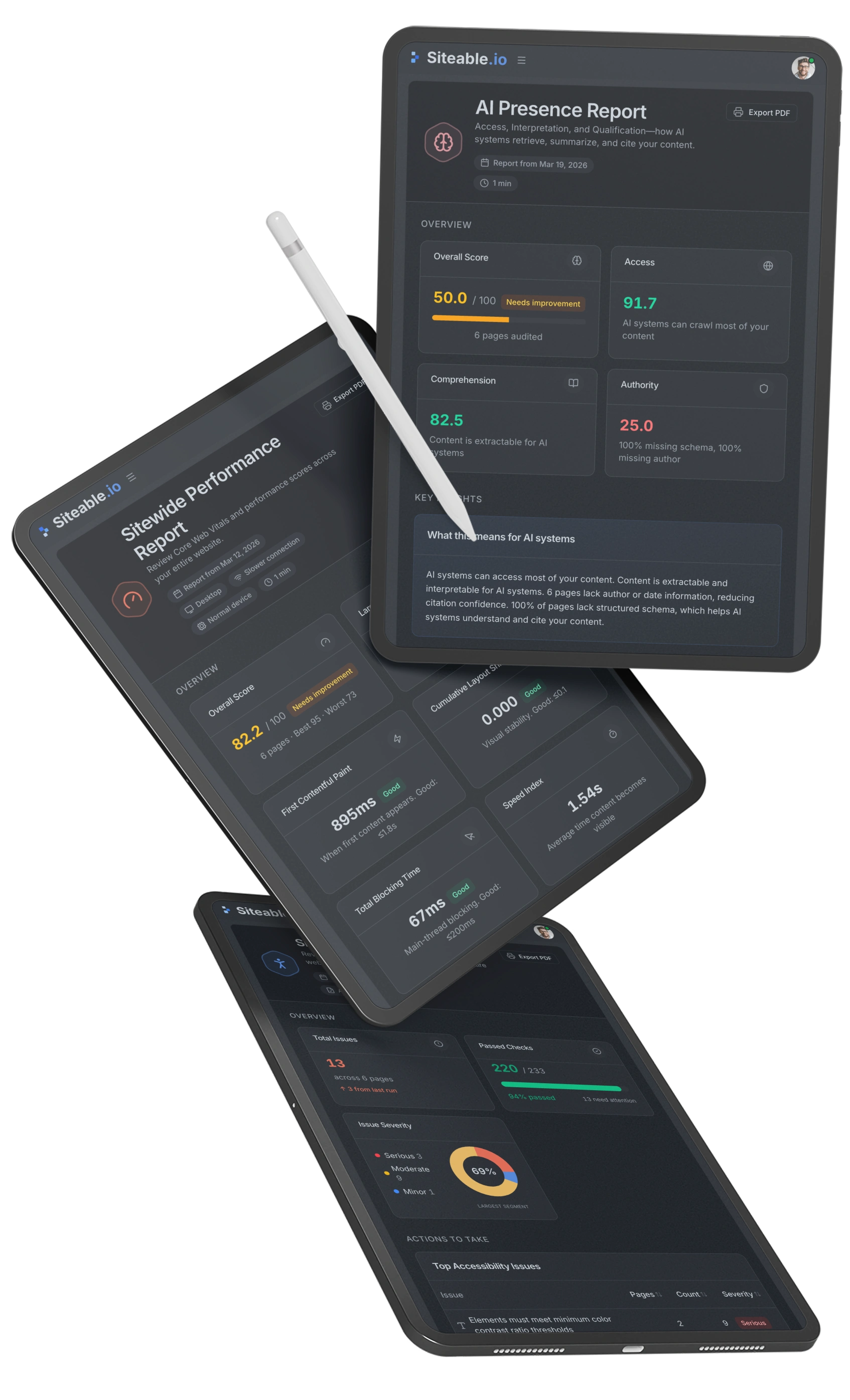 Siteable — unified site intelligence on tablet